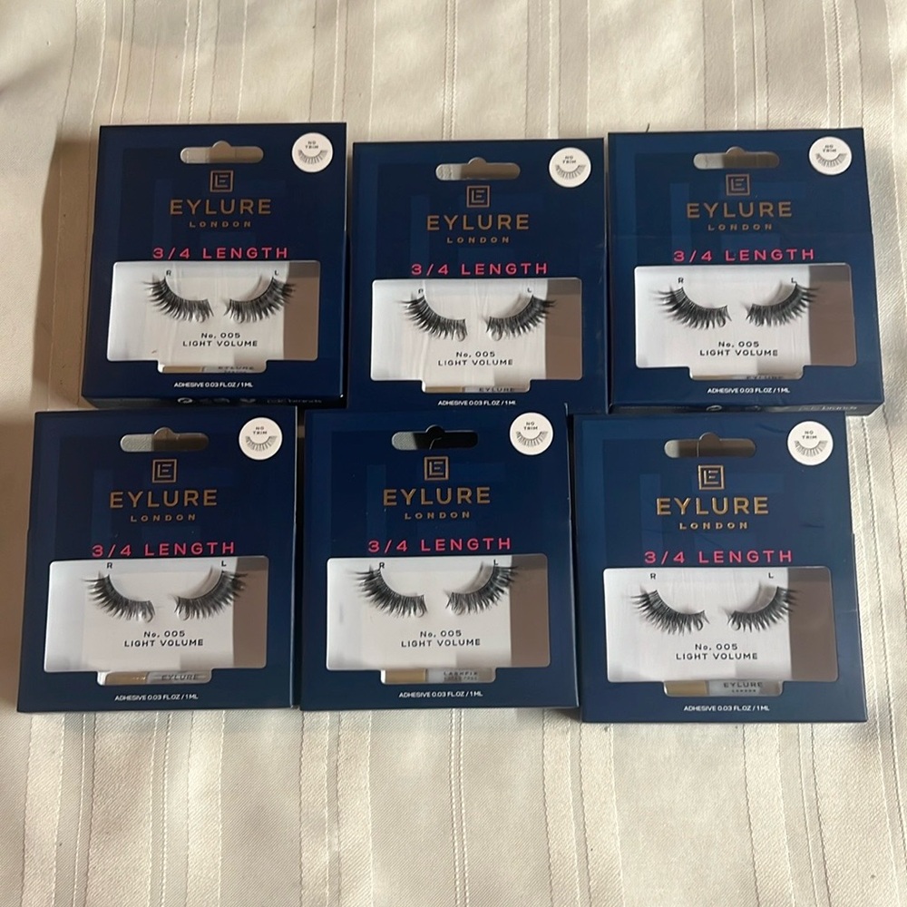 6 EYELURE LONDON 3/4 No.005 light volume total of 6 pr 5 wears each w/adhesive. - Picture 2 of 4